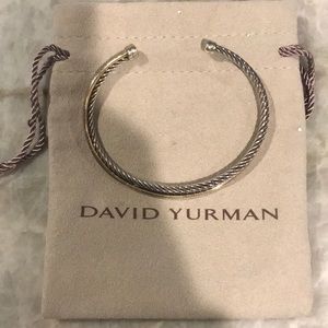 David Yurman sterling silver + gold crossover cuff